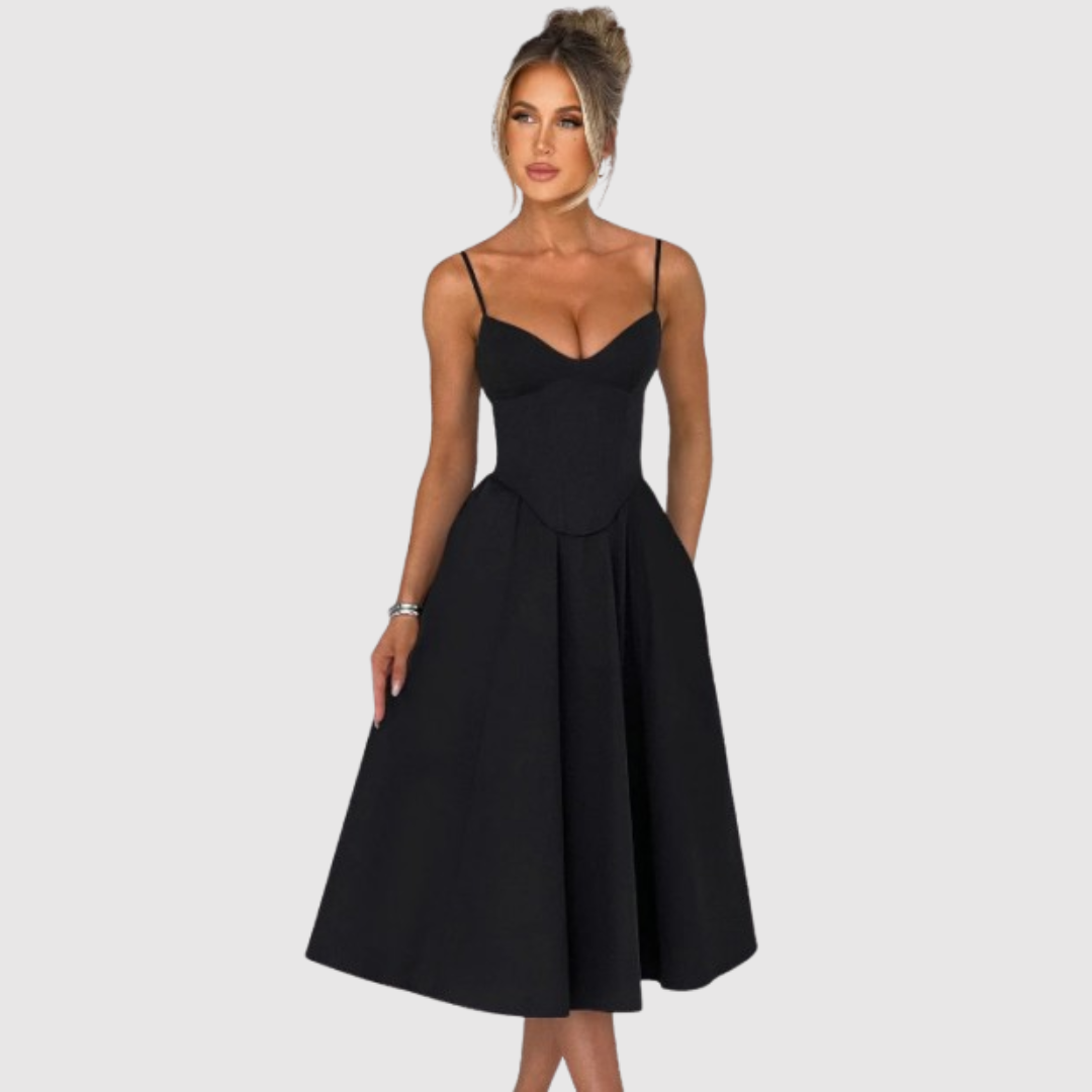 MACARENA | ELEGANTE VESTIDO MIDI ESTILO CORSÉ