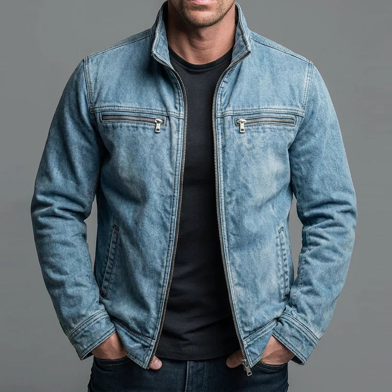 ADÁN | CHAQUETA VINTAGE DE ALGODÓN CON CIERRE DE CREMALLERA