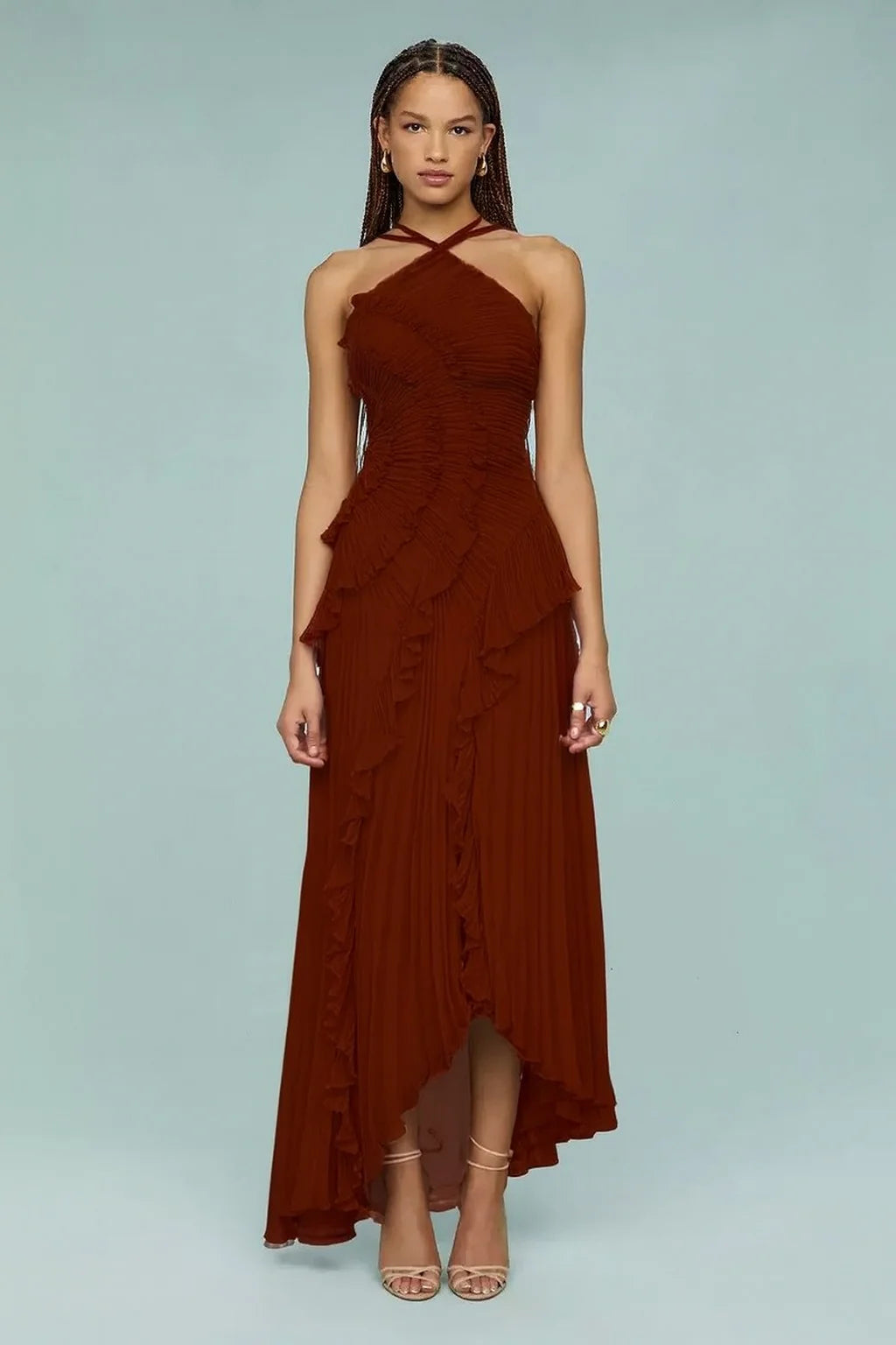 ESTRELLA | VESTIDO CON VOLANTES EN ESPIRAL