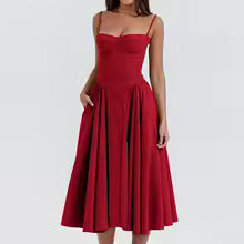 ESTELA | ELEGANTE VESTIDO MIDI DE VERANO CON CORSÉ