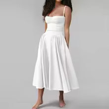 ESTELA | ELEGANTE VESTIDO MIDI DE VERANO CON CORSÉ