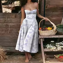 ESTELA | ELEGANTE VESTIDO MIDI DE VERANO CON CORSÉ