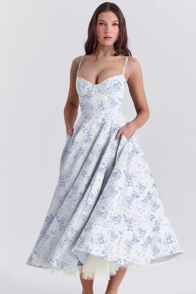 DIANA | VESTIDO MIDI ROMÁNTICO DE VERANO
