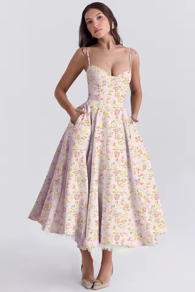 DIANA | VESTIDO MIDI ROMÁNTICO DE VERANO