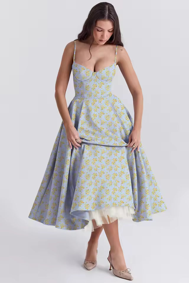 DIANA | VESTIDO MIDI ROMÁNTICO DE VERANO