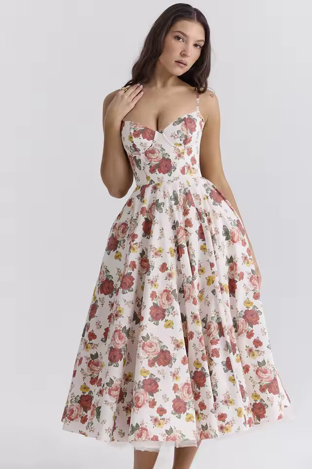 DIANA | VESTIDO MIDI ROMÁNTICO DE VERANO