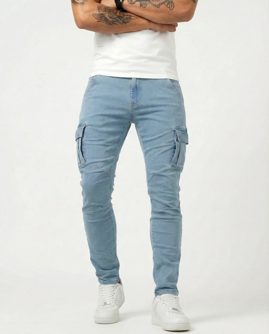 ADRIÁN | PANTALON CARGO MARINO ELASTICO