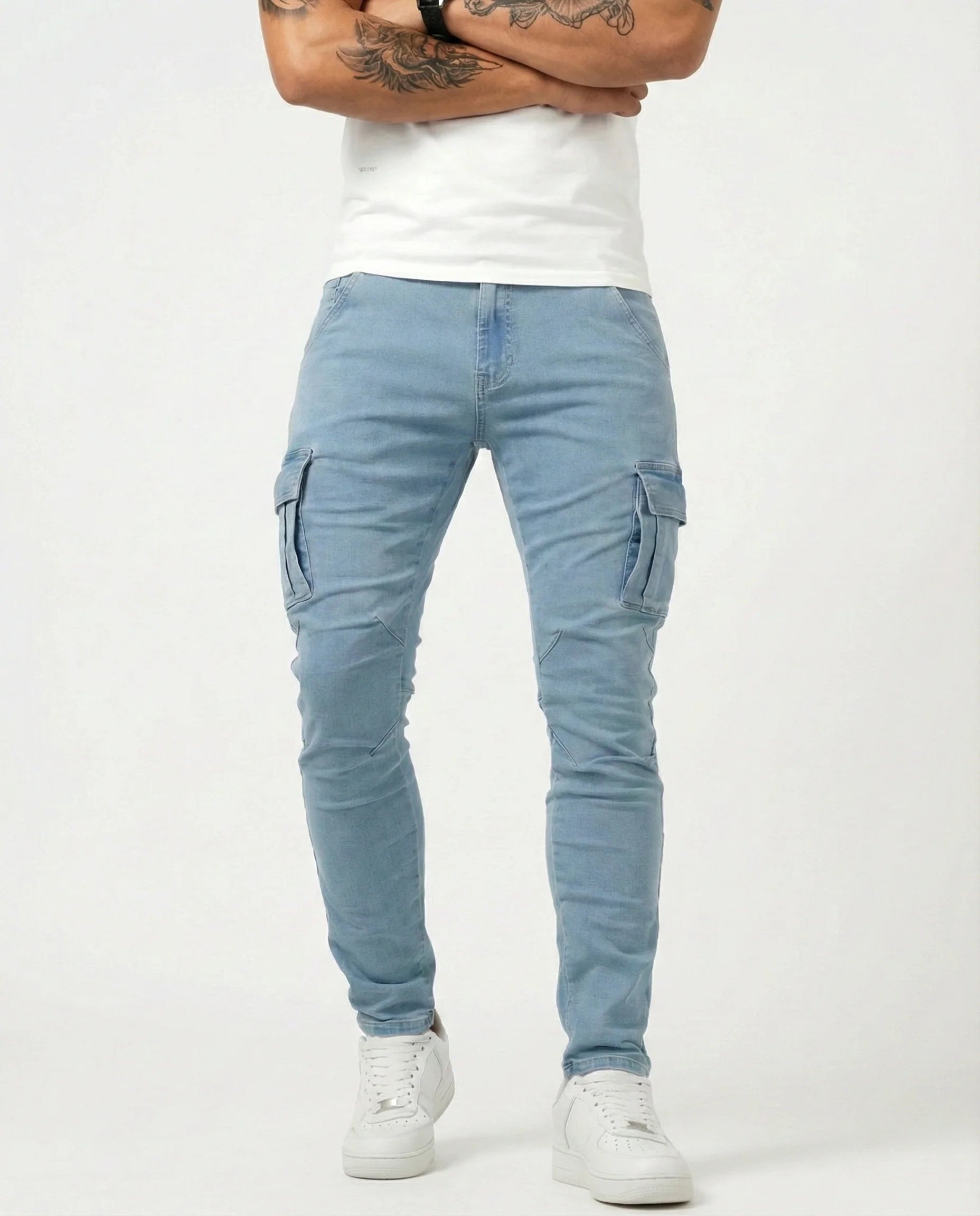 ADRIÁN | PANTALON CARGO MARINO ELASTICO