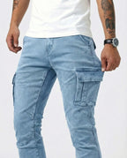 ADRIÁN | PANTALON CARGO MARINO ELASTICO