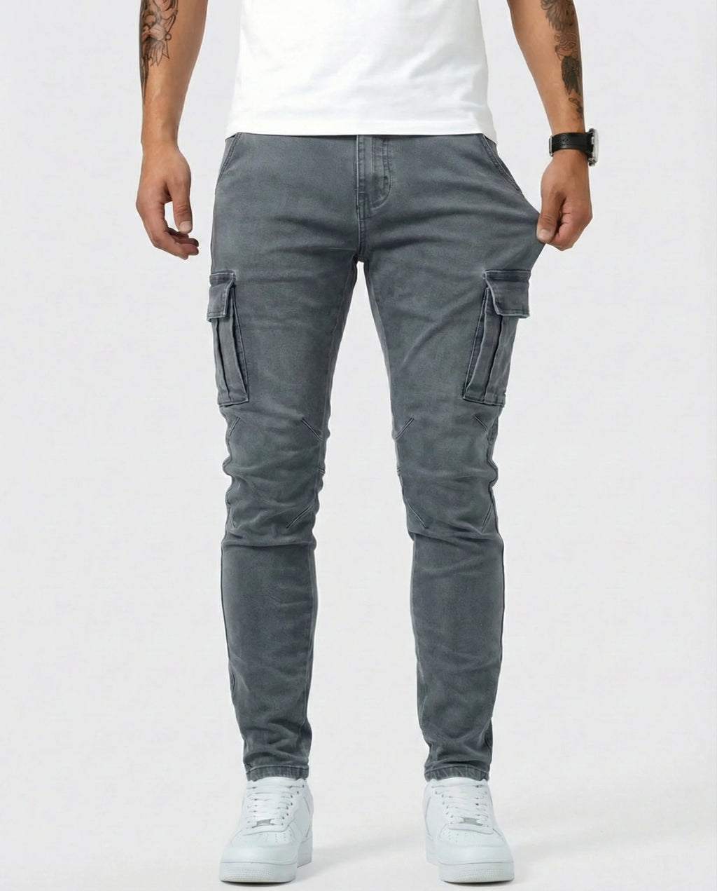 ADRIÁN | PANTALON CARGO MARINO ELASTICO