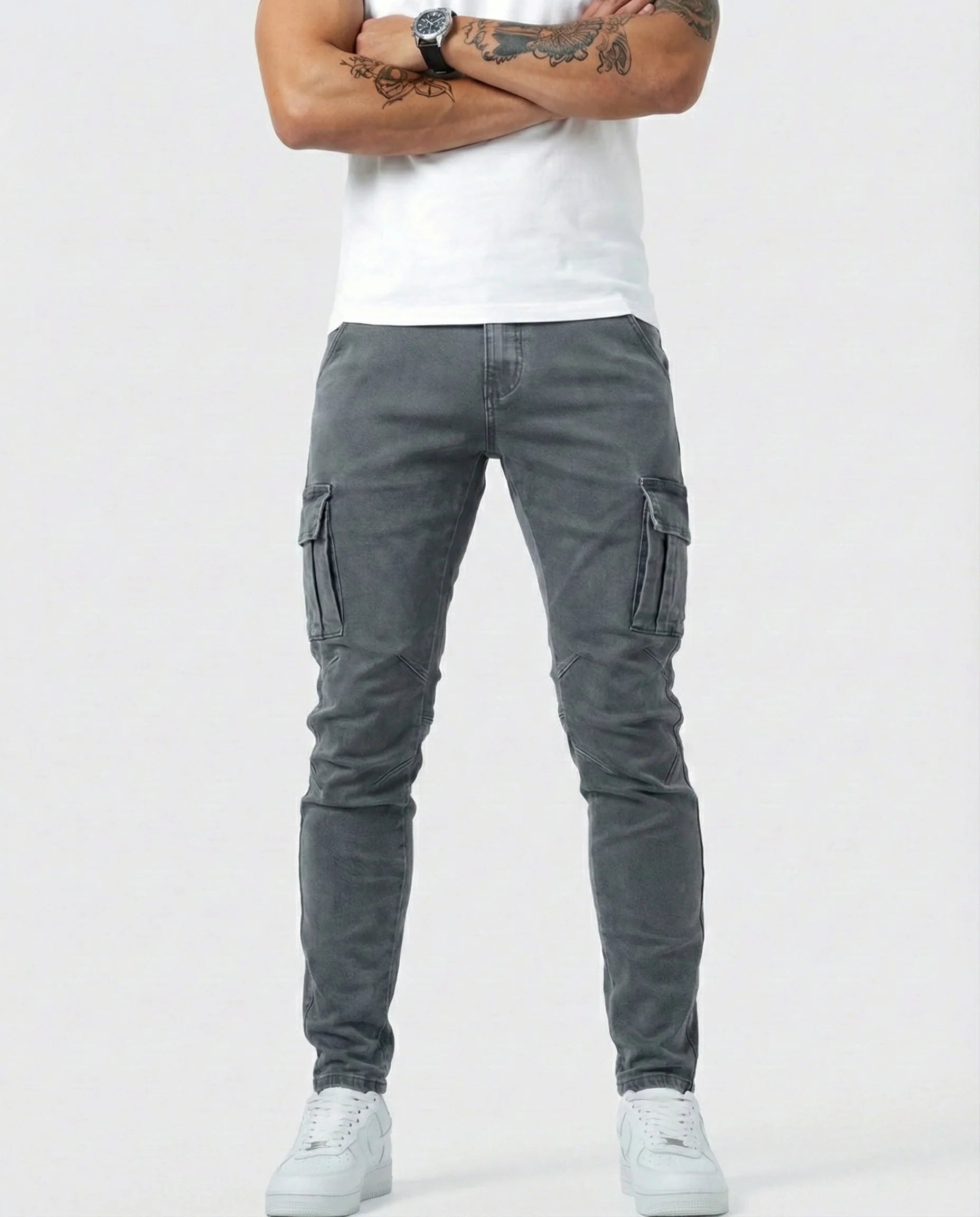 ADRIÁN | PANTALON CARGO MARINO ELASTICO
