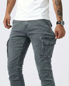 ADRIÁN | PANTALON CARGO MARINO ELASTICO