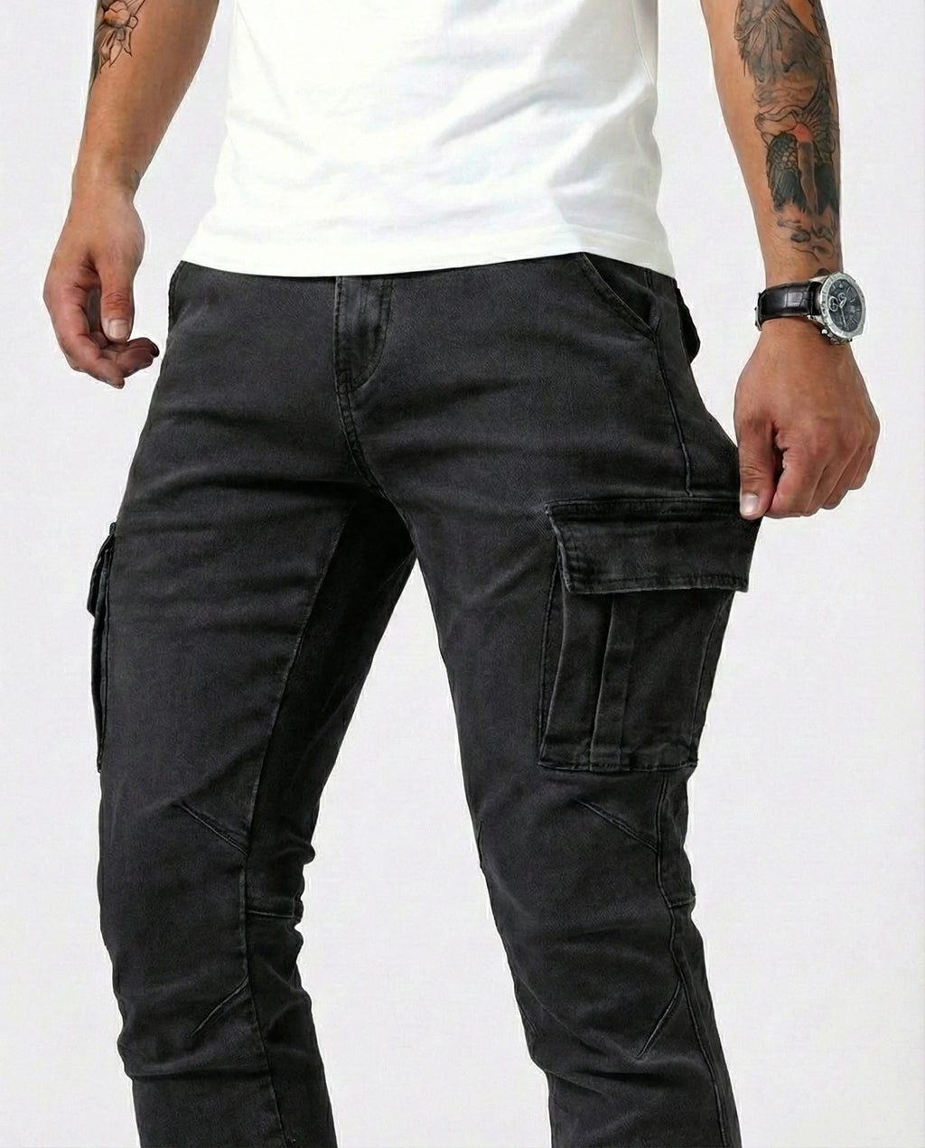 ADRIÁN | PANTALON CARGO MARINO ELASTICO