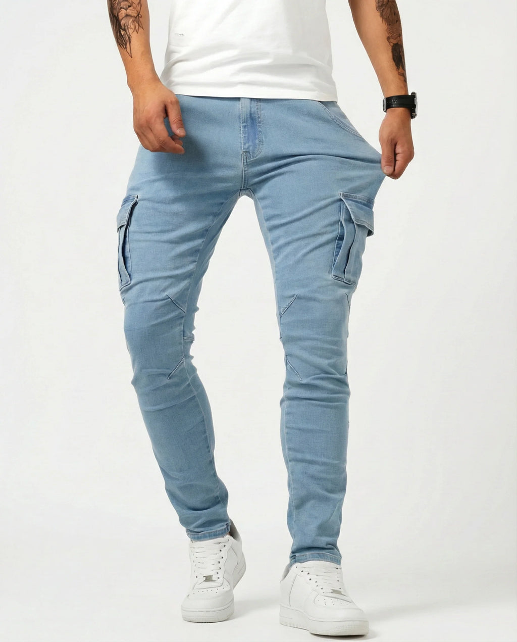 ADRIÁN | PANTALON CARGO MARINO ELASTICO