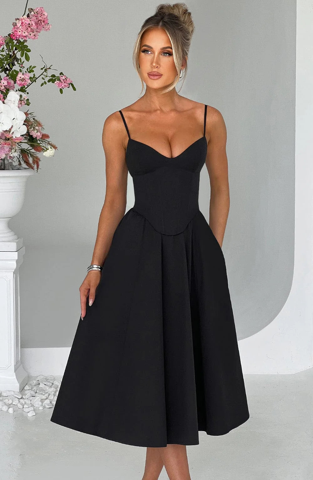MACARENA | ELEGANTE VESTIDO MIDI ESTILO CORSÉ