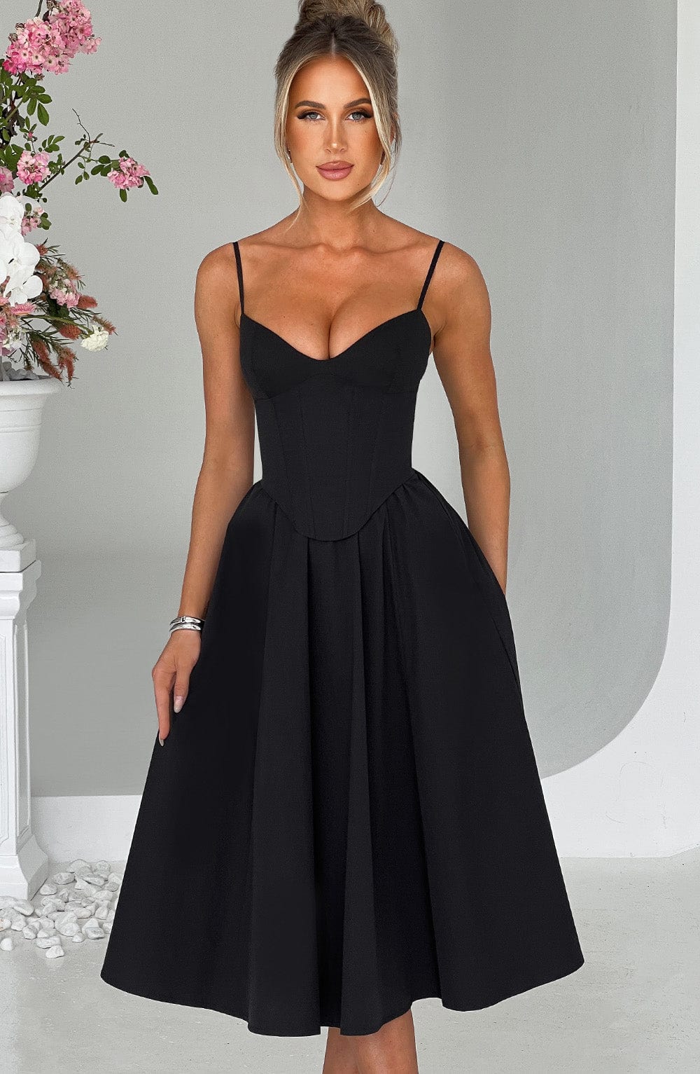 MACARENA | ELEGANTE VESTIDO MIDI ESTILO CORSÉ