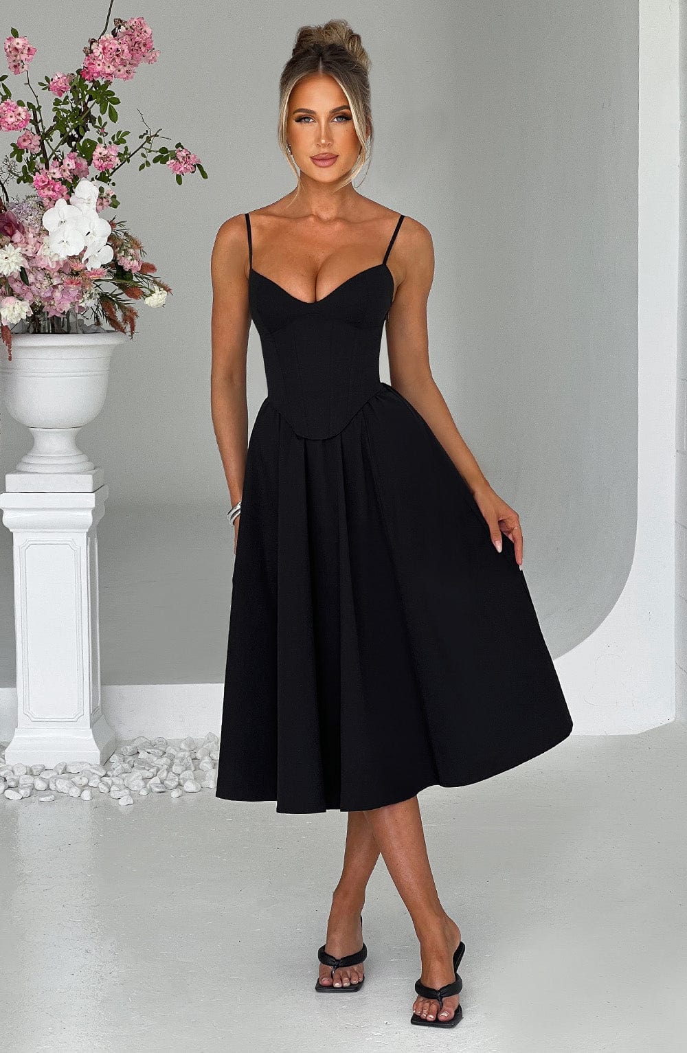 MACARENA | ELEGANTE VESTIDO MIDI ESTILO CORSÉ