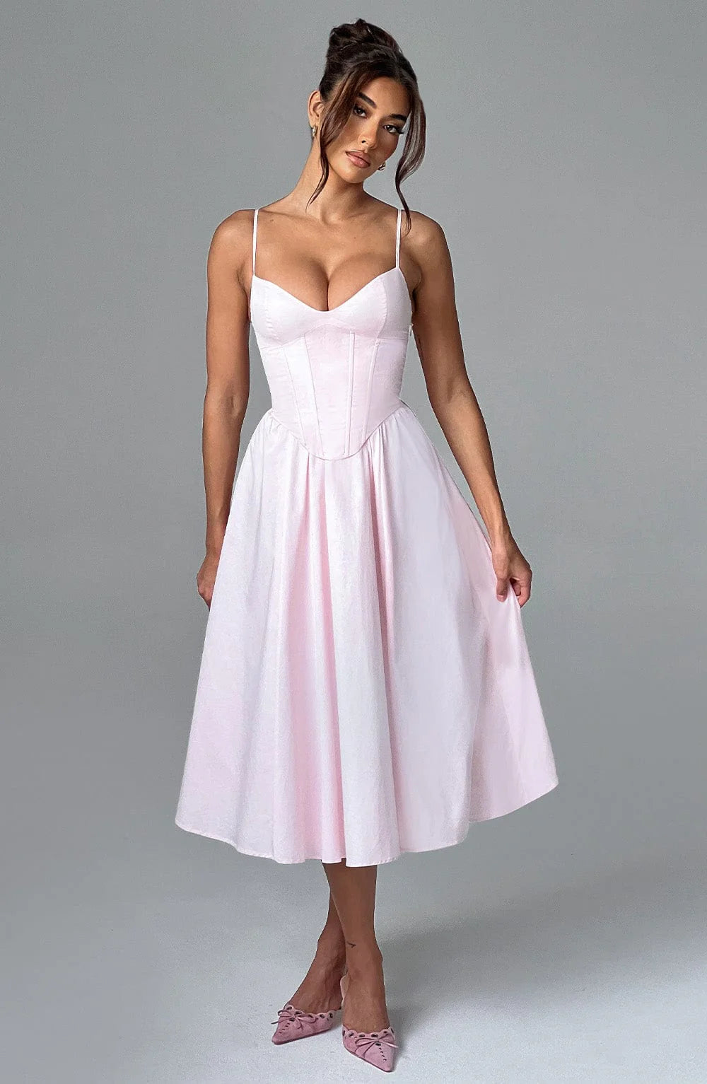 MACARENA | ELEGANTE VESTIDO MIDI ESTILO CORSÉ