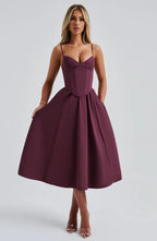 MACARENA | ELEGANTE VESTIDO MIDI ESTILO CORSÉ