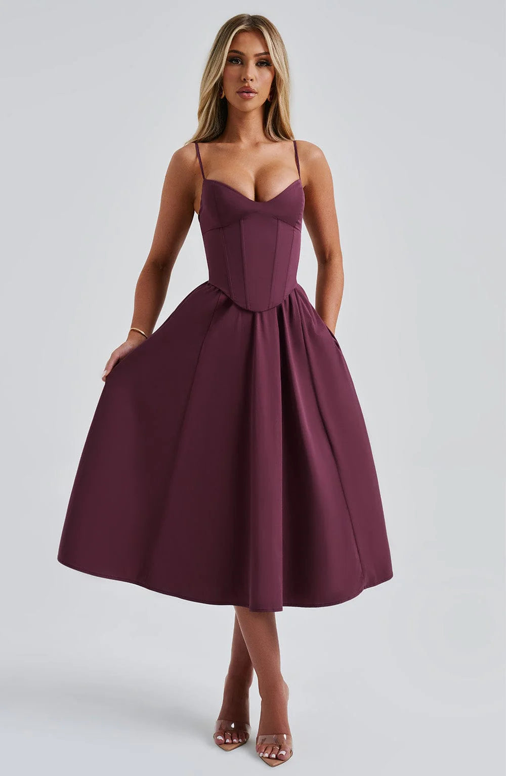 MACARENA | ELEGANTE VESTIDO MIDI ESTILO CORSÉ