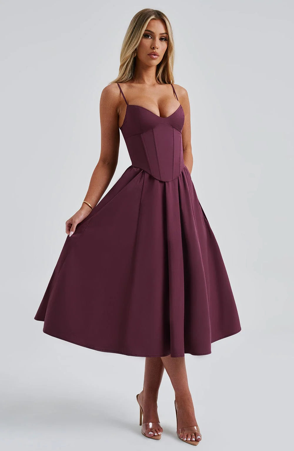 MACARENA | ELEGANTE VESTIDO MIDI ESTILO CORSÉ