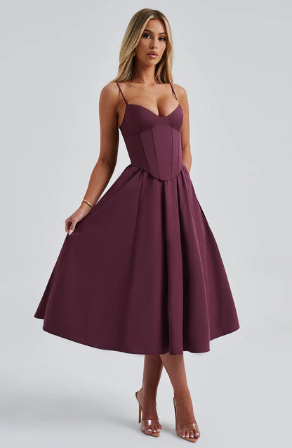 MACARENA | ELEGANTE ABITO MIDI STILE CORSETTO